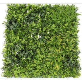Green Leaves & White Flower Tiles for Vertical - Outdoor