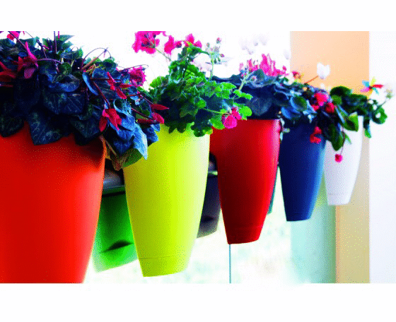 High Quality Plastic Balcony Railing Planter (Red-Green-Blue-White combos, 29 Cm X 29 Cm X 30 Cm)