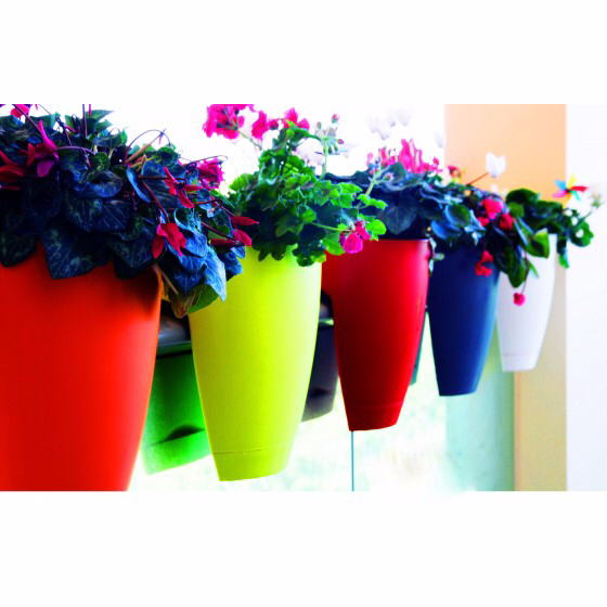 High Quality Plastic Balcony Railing Planter (Red-Green-Blue-White combos, 29 Cm X 29 Cm X 30 Cm)