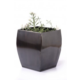 Square Shaped Iron Planter with Copper Finish