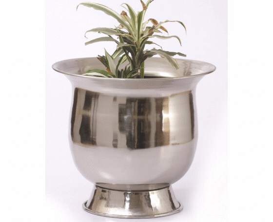 Classic Metal Planter with Round Base