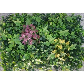 Mix Leaves With Pink And Yellow Flowers Tiles - Artificial Garden