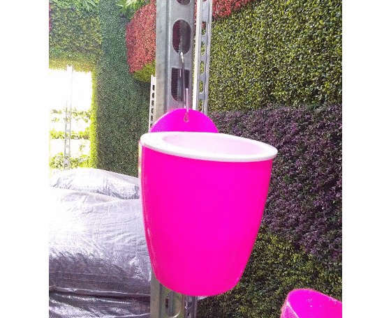 Pink-White Self Watering Hanging Planter Flower Pot