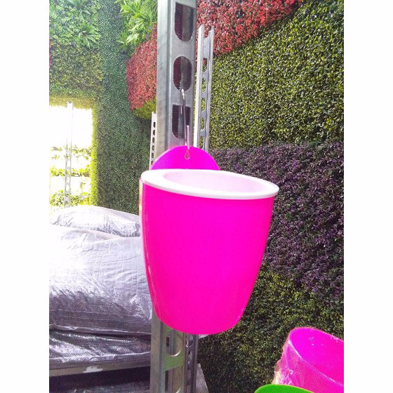 Pink-White Self Watering Hanging Planter Flower Pot