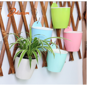 Turq-White Self Watering Hanging Planter Flower Pot�