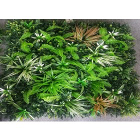 Mix Dry & Green Leaves Shrubs Tiles for Vertical Garden - Artificial Garden