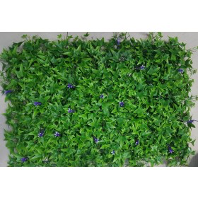 Green Maple Leaves With Purple Flowers Tiles - Artificial Garden
