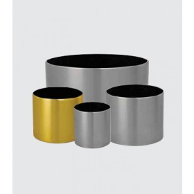 Cylindro Stainless Steel Planter (Polished)