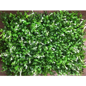 Green Leaves with White Lilly Flowers Tiles - Artificial Garden