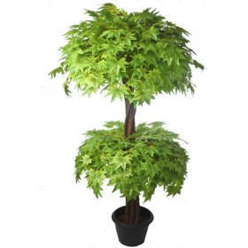 Artificial Maple Double Topiary Plant Green 5