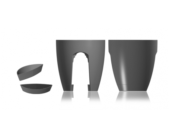 High Quality Plastic Balcony Railing Planter (Gray, 29 Cm X 29 Cm X 30 Cm)