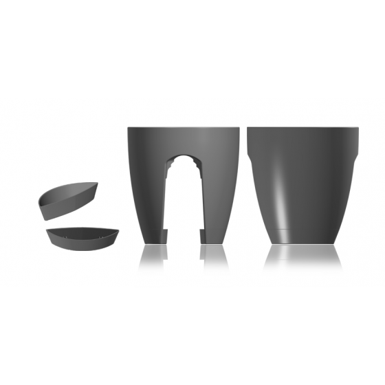 High Quality Plastic Balcony Railing Planter (Gray, 29 Cm X 29 Cm X 30 Cm)