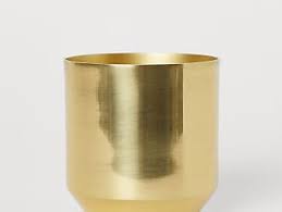 Aluminium Clear Cylinder Pot (Gold)