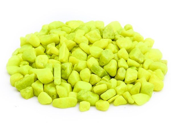 Aquarium Pebbles (Lime Yellow, Small) - 1 Kg
