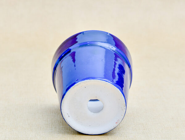3 inch Round Ceramic Pot with Rim (White)