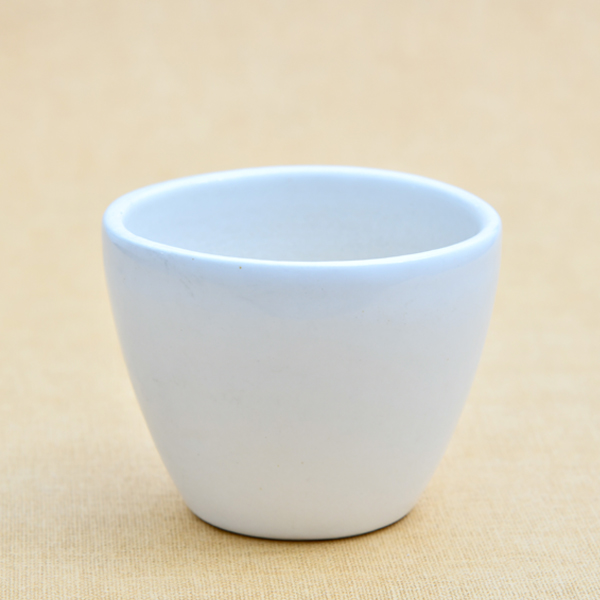 3.7 inch Round Ceramic Egg Pot (White)