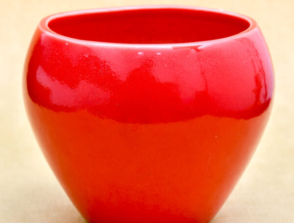5.7 inch Apple Round Ceramic Pot (Red)
