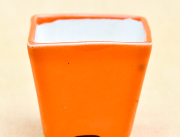 3 inch Square Cone Ceramic Pot (Orange)